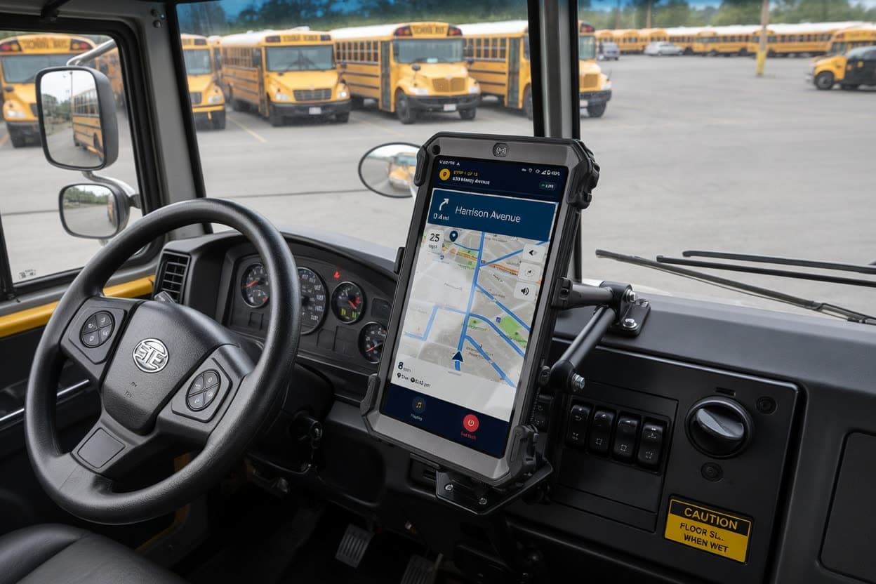 Driver view of EtaTrack navigation