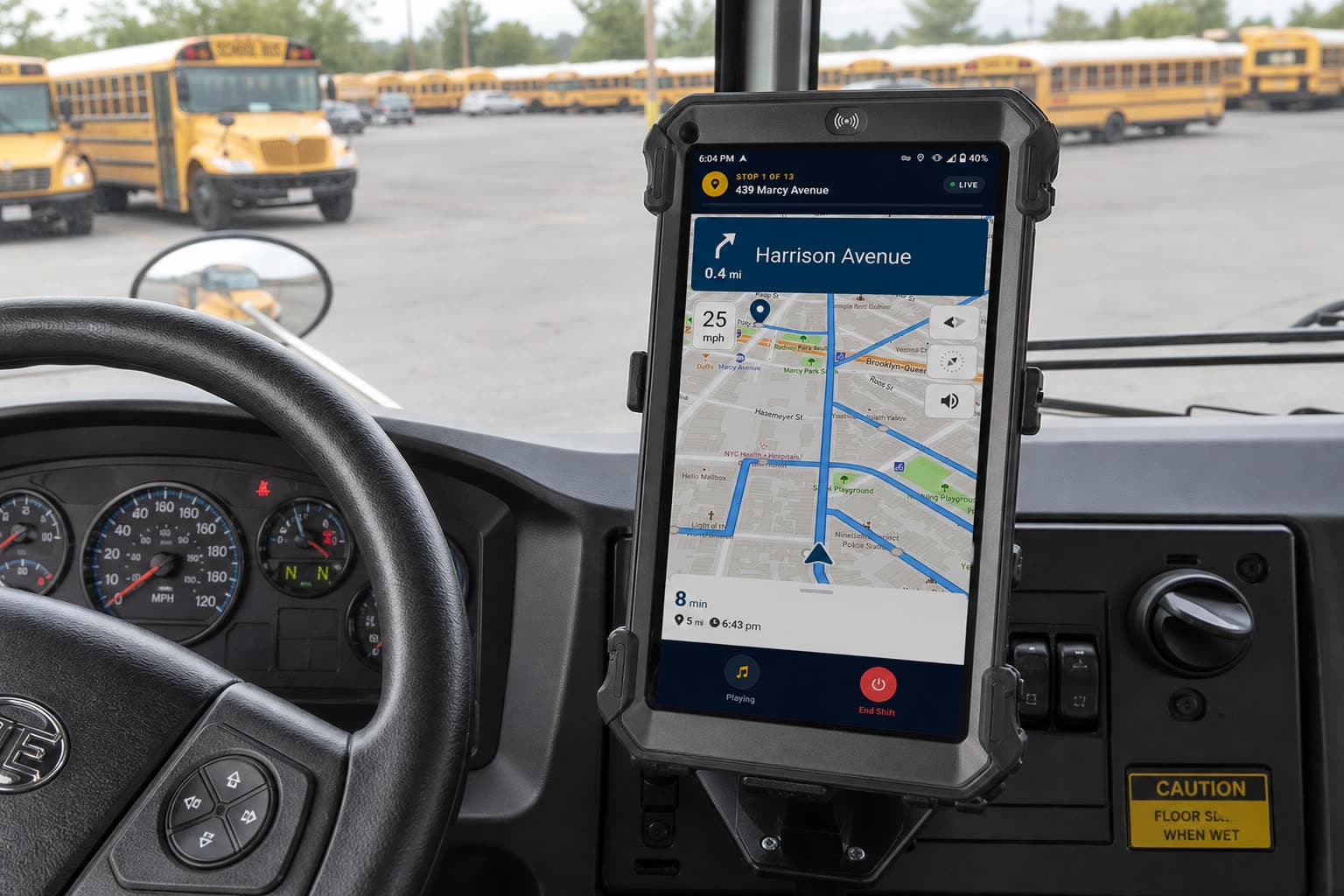 EtaTrack on a rugged tablet in the cab